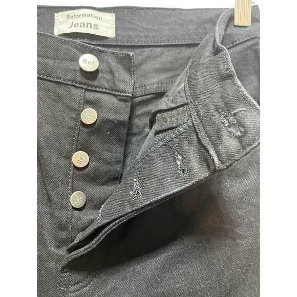 Reformation Women’s Serena High Skinny Crop Jeans Black Stretch Size 28 - Picture 5 of 10